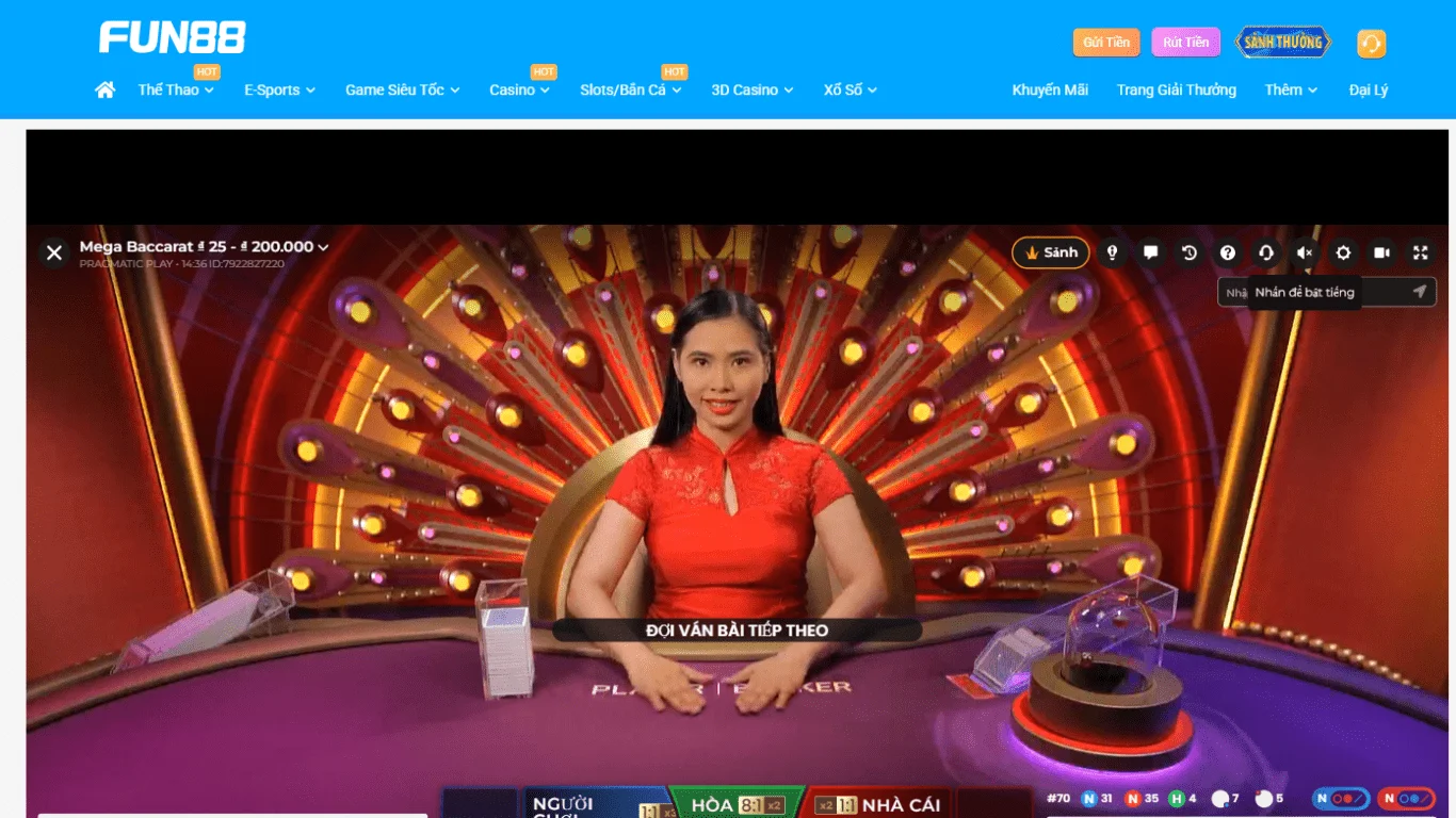 Trải nghiệm Baccarat Bảo Hiểm tại FUN88