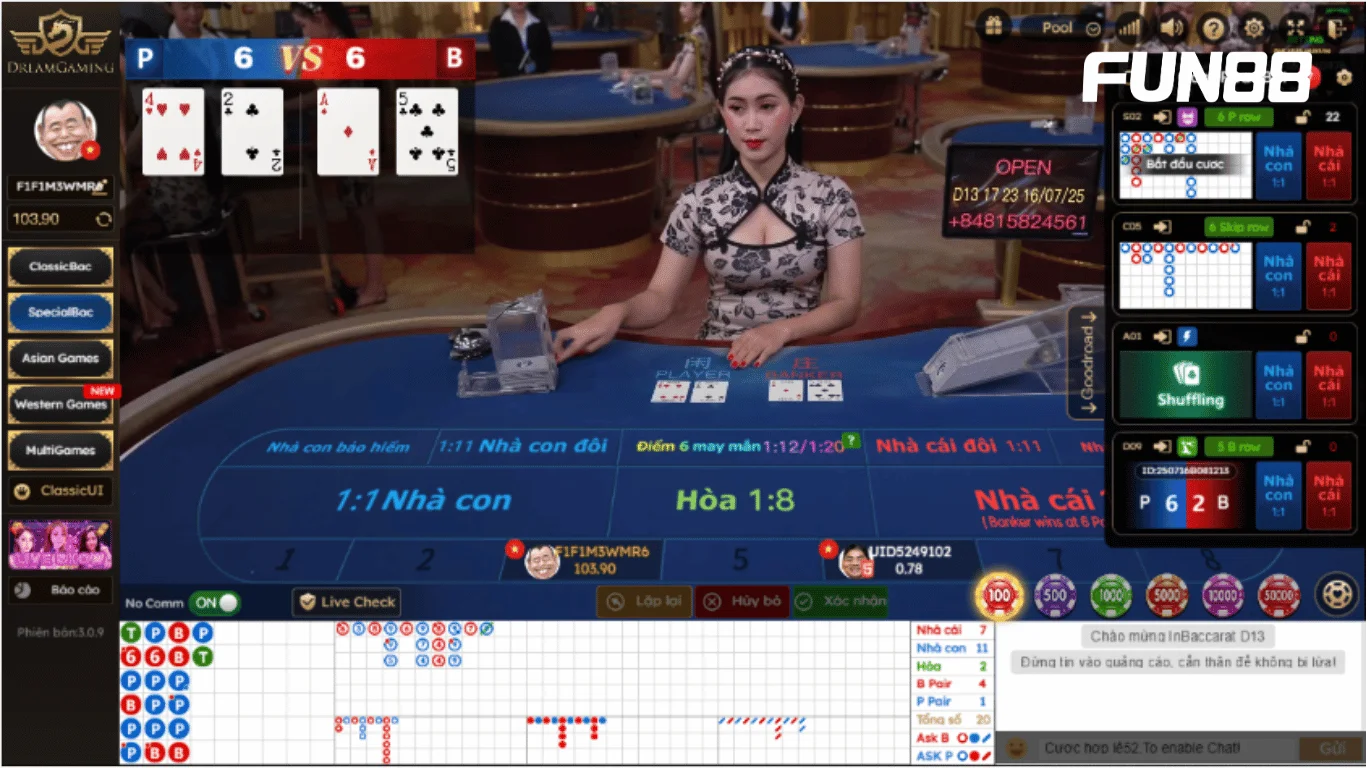 Game Baccarat Bảo Hiểm tại FUN88