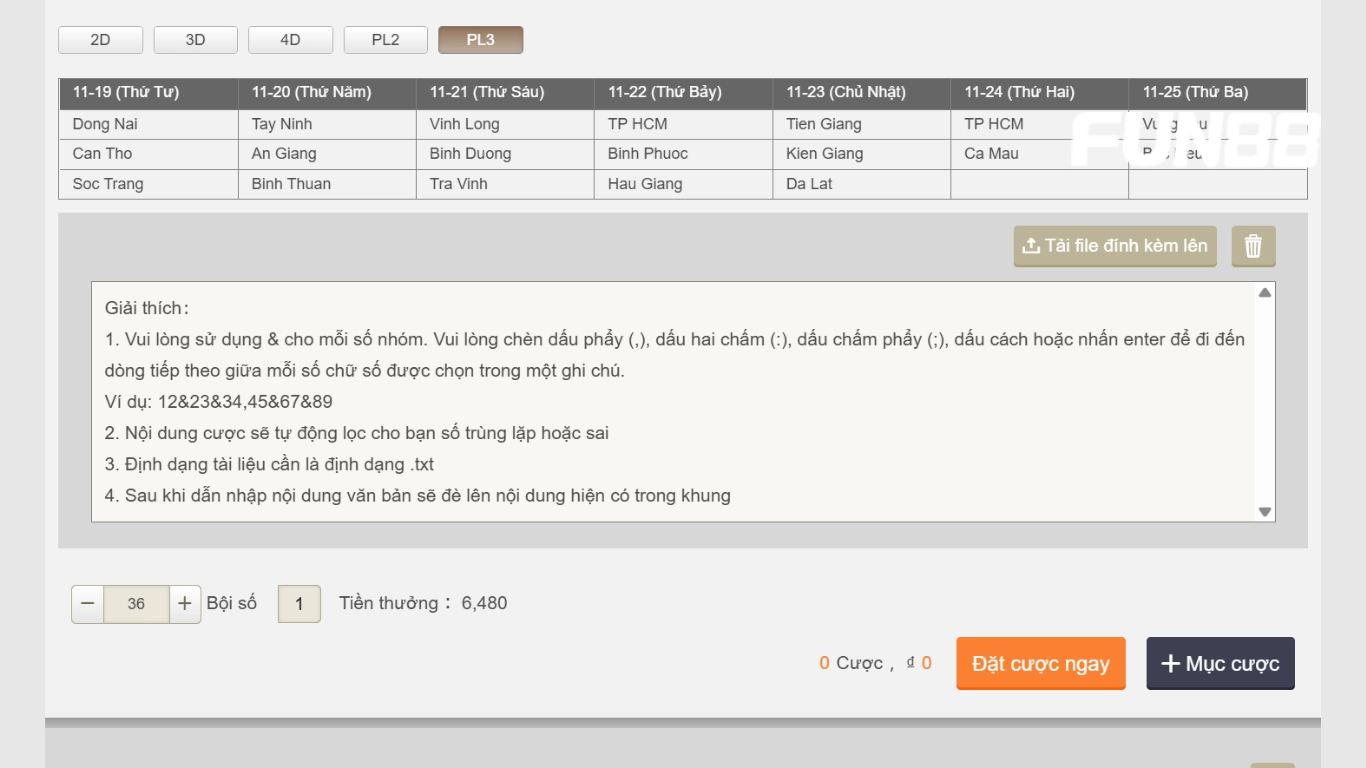 Thông tin định nghĩa về dàn đề 36 số